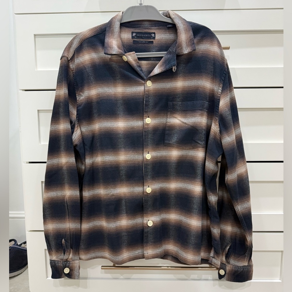 AllSaints Men’s Plaid Button-Up Shirt